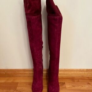 Elegant Burgundy Over-the-Knee Boots